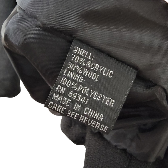 Lisa International Black Button Down Wool Blend 1/2 Sleeve Coat - Picture 10 of 14